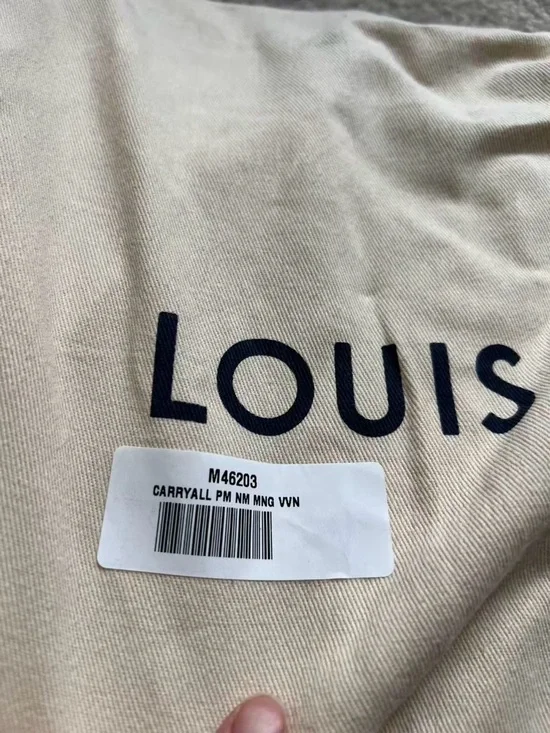 Louis Vuitton Monogram CarryAll PM Shoulder Bag in Brown and Tan with Red Accent - Picture 7 of 7